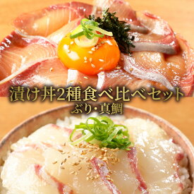 【ふるさと納税】【冷凍】日向灘ぶりと真鯛の漬け丼2種食べ比べセット 100g×8袋 鰤 マダイ 旬 国産 請関水産 宮崎県延岡市 送料無料