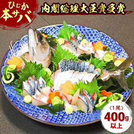 【ふるさと納税】【内閣総理大臣賞受賞！】 ひむか本サバ 1尾 400g以上 セミドレス 刺身 脂のり 程よい 旨み 養殖 サバ 魚 海鮮 鮮魚 魚介類 海の幸 国産 グルメ 胡麻サバ 宮崎県 延岡市 冷蔵 お取り寄せ お取り寄せグルメ 送料無料