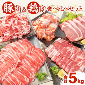 【ふるさと納税】レビューキャンペーン 豚肉 鶏肉 食べ比べ セット 合計5kg 国産 食品 しゃぶしゃぶ 焼肉 BBQ とんかつ 切り落とし 豚ロース 豚バラ 鶏モモ からあげ 生姜焼き 小分け バラエティ 人気 おすすめ おすそ分け おかず お弁当 晩ご飯 宮崎県 日南市 送料無料