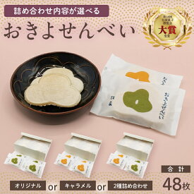 【ふるさと納税】≪詰め合わせ内容が選べる≫ おきよせんべい 48枚(2枚×24袋) オリジナル キャラメル 2種 詰め合わせ 和菓子 お菓子 煎餅 国産 おやつ おかき スイーツ 手焼き シンプル おすすめ お土産 ギフト 贈り物 贈答 プレゼント おすそ分け 宮崎県 日南市 送料無料