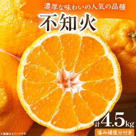 【ふるさと納税】先行予約 不知火 計4.5kg 傷み補償分付き 期間限定 果物 くだもの フルーツ 蜜柑 ミカン 柑橘 おやつ デザート みかんジュース ゼリー シャーベット おすすめ おすそ分け 国産 食品 産地直送 お祝い お返し ギフト 贈り物 贈答 宮崎県 日南市 送料無料