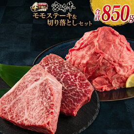 【ふるさと納税】宮崎牛 モモ ステーキ 切り落とし セット 合計850g 牛肉 ビーフ 黒毛和牛 国産 ブランド牛 食品 もも 赤身肉 すき焼き 焼肉 鉄板焼き ご褒美 お祝い 記念日 おもてなし おすすめ 詰め合わせ お取り寄せ グルメ 宮崎県 日南市 送料無料