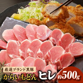 【ふるさと納税】【厳選ブランド黒豚】”黒豚からいもどん”ヒレ　500g 国産 豚肉 小分け 黒豚 ヒレ ステーキ とんかつ ヒレカツ 希少部位 国産豚 豚 肉 お肉 ふるさと 人気 おすすめ 贈答 ギフト お裾分け プレゼント 精肉 宮崎県 小林市 送料無料