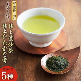 【ふるさと納税】 新茶 太陽と緑の 特上釜炒茶と特上 ひむかの香り 詰め合わせ 5種セット [日向茶業 宮崎県 日向市 452060971] 緑茶 日本茶 茶葉 お茶 特上 深蒸し茶 煎茶 釜炒り茶 玉緑茶 飲み比べ