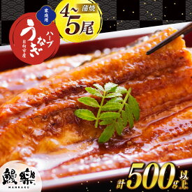 【ふるさと納税】4〜5尾 計500g 以上 鰻楽 うなぎ ハーブ うなぎ蒲焼 タレ 山椒 付き [鰻楽 宮崎県 日向市 452061199] セット 宮崎県産 真空パック 国産 蒲焼き ウナギ 鰻 長蒲焼 冷凍