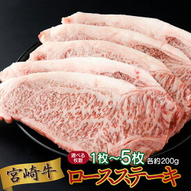 【ふるさと納税】＜選べる内容量&配送時期！＞ 宮崎県産 宮崎牛ロースステーキ 200g〜1kg 国産牛 冷凍 真空パック 和牛 焼き肉 焼肉 BBQ バーベキュー ステーキ ロース【KU479】