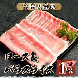 【ふるさと納税】【数量限定】宮崎県産豚 ロース500g・バラスライス500g 計1kg　便利な個包装　【KU091】