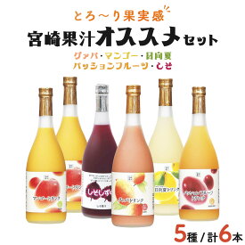 【ふるさと納税】驚きの果実感！ 宮崎果汁オススメセット(720ml×6本) 送料無料 宮崎県 串間市 果物ジュース フルーツジュース 詰め合わせ グァバ マンゴー 日向夏 パッションフルーツ しそしずく お贈り物 ギフト プレゼント【宮崎果汁】【KU101】