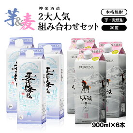 【ふるさと納税】神楽酒造　2大人気組み合わせセット　くろうま・天孫降臨　20° スリムパック 900ml＜1.7-23＞ US
