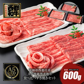 【ふるさと納税】宮崎県産黒毛和牛食べ比べスライスセット600g カミチクファーム 国産 宮崎県産黒毛和牛 ロース 赤身 切り落とし 牛肉 小分け すき焼き ふるさと納税 黒毛和牛 送料無料＜1.3-8＞☆