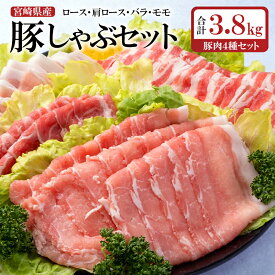 【ふるさと納税】宮崎県産 豚肉【 3.8kg】しゃぶしゃぶ用4種セット（ロース、肩ロース、バラ、モモ）スライス＜1.5-213＞ ふるさと納税 豚肉 しゃぶしゃぶ 国産 食べ比べ 小分け 真空パック