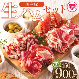 【ふるさと納税】内容が選べる＜国産豚生ハムバラエティーセット(計450g/900g)＞ 豚モモ 豚バラ 肩肉 スライス 切り落とし パンチェッタ 短冊 コッパスライス サラダ おつまみ 小分け ギフト 3種セット 4種セット 贈り物【MI270-pl】【株式会社プラス】