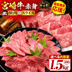 【ふるさと納税】★高評価★4.83【選べる種類・内容量】【畜産農家応援】宮崎牛赤身(ウデorモモ) 焼肉 スライス 500g〜1.5kg 宮崎牛 牛肉 赤身 お肉 家庭用 簡単調理 スライス すき焼き しゃぶしゃぶ 贈答 贈り物 ギフト おすすめ 宮崎県 国富町 送料無料