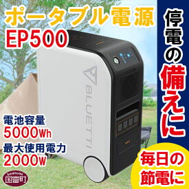 【ふるさと納税】＜ポータブル電源(電池容量5000Wh 最大使用電力2000W) EP500＞※入金確認後、6か月以内に順次出荷します。家電 バッテリー 車中泊 防災 災害 蓄電池 アウトドア キャンプ 株式会社関谷 送料無料 宮崎県 国富町