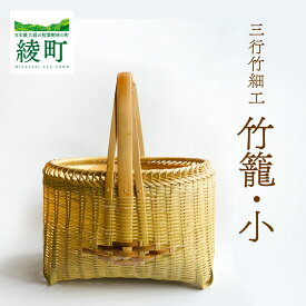 【ふるさと納税】竹かごのある暮らし、「三行竹細工の竹籠（小）」通気性 収納 おしゃれ 手作り ハンドメイド 和 伝統工芸 かご