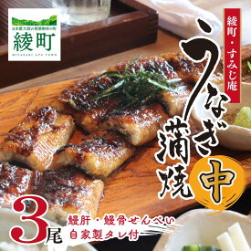 【ふるさと納税】国産 うなぎ蒲焼（中）3尾 鰻肝 鰻骨せんべい 自家製タレ付き 鰻 ウナギ 冷凍 蒲焼 国産うなぎ 丑の日 土用 簡単調理