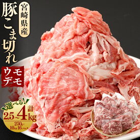 【ふるさと納税】【選べるパック数】＜宮崎県産豚こま切れ（モモ・ウデ） 250g 10パック／16パック 計2.5kg／計4kg＞翌月末迄に順次出荷 肉 お肉 豚肉 豚小間 こま切れ モモ肉 ウデ肉 国産 冷凍 宮崎県 高鍋町 送料無料