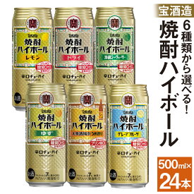 【ふるさと納税】＜TaKaRa 焼酎ハイボール 500ml×24本 ドライ／レモン／グレープフルーツ／ゆず／梅割り／シークヮーサー＞ ※入金確認後、翌月末迄に順次出荷します。 選べる 種類 酎ハイ 缶チューハイ 酒 お酒 アルコール 宝酒造 黒木酒店 特産品 宮崎県 高鍋町【常温】