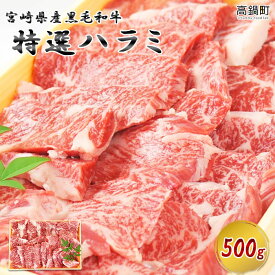 【ふるさと納税】＜宮崎県産黒毛和牛特選ハラミ500g＞ ※入金確認後、2021年7月末迄に順次出荷します。はらみ ホルモン 牛肉 特産品 牛乃屋 キャンプ 宮崎県 高鍋町 【冷凍】