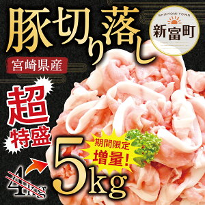 【ふるさと納税】今だけ1キロ増量!宮崎県産豚肉切り落し5kg5000g(500g×10パック)冷凍切落し切り落とし豚肉特産品宮崎県新富町送料無料