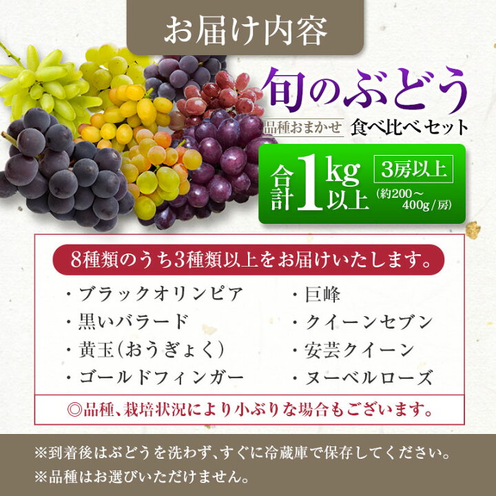 楽天市場】【ふるさと納税】朝採れ 旬の ぶどう セット 合計1kg以上(3 
