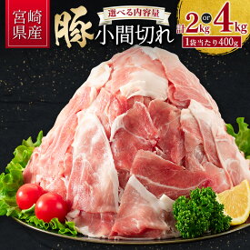 【ふるさと納税】＜選べる内容量＆配送期間＞宮崎県産 豚小間切れ 計2kg/計4kg 国産 小分け 便利 お弁当 豚丼 炒め物 スピード便