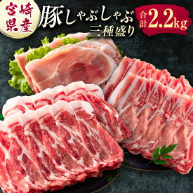 【ふるさと納税】＼レビューキャンペーン／ 宮崎県産 豚しゃぶしゃぶ三種盛り食べ比べセット 合計2.2kg ※ご入金月の翌月中に出荷