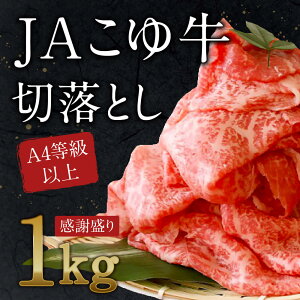 【ふるさと納税】JAこゆ牛(宮崎和牛)<A4等級以上切落し1,000g>牛肉特産品宮崎県新富町【冷凍】