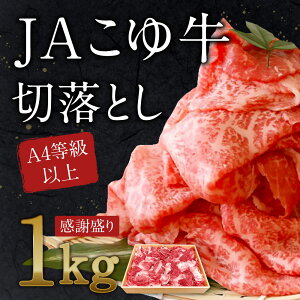 【ふるさと納税】JAこゆ牛(宮崎和牛)<A4等級以上切落し1,000g>牛肉特産品宮崎県新富町【冷凍】