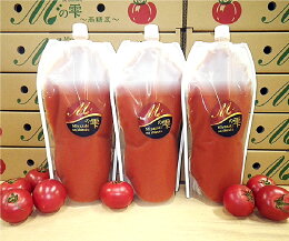 【ふるさと納税】<宮崎県木城町産の高糖度トマト”Mの雫”を100%使ったトマトジュース1kg×3本>K03_0016送料無料【宮崎県木城町】