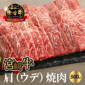 【ふるさと納税】宮崎牛肩（ウデ）焼肉500g - 宮崎牛焼肉 A4またはA5 国産牛肉 焼き肉用カット ウデ肉 赤身が多い部位 濃い味わい しっかりした食感 バーベキュー/焼き肉 国産黒毛和牛 ウデ焼き肉 硬く引き締まった肉質 赤身肉 送料無料 【宮崎県木城町】