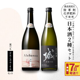 【ふるさと納税】【7日以内に発送！】日本酒2種セット 城・Alabanza - 本数が選べる 720ml 2本/3本/4本 辛口 純米吟醸 甘口 アラバンサ スパークリング日本酒 日本酒飲み比べセット すぐ届く 冷蔵配送 スピード配送便 送料無料【宮崎県木城町】