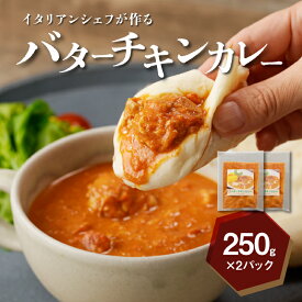 【ふるさと納税】イタリアンシェフが作るバターチキンカレーソース2袋（250g×2袋） - 冷凍 カレー レンジ 宮崎県産 鶏肉 地産地消 キジョリーナ バターチキンカレー まろやか ソース 湯煎調理 2食分 1人前×2 10000円 1万円 送料無料【宮崎県木城町】