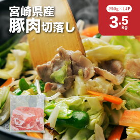 【ふるさと納税】宮崎県産豚肉切落し3.5kgセット - 豚肉 切り落とし 小分け 真空パック 生姜焼き/焼きそば/肉じゃが お弁当・1食分にピッタリサイズ 1袋250g 14パック 大容量 ジューシー 柔らかい 上質な脂 上品な味わい 冷凍配送 送料無料 【宮崎県木城町】