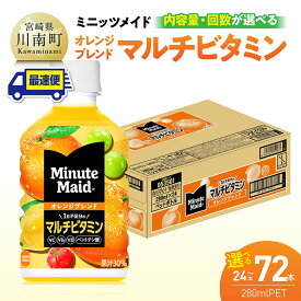 【ふるさと納税】 ※本数と回数が選べる※コカ・コーラ ミニッツメイド 「オレンジブレンド マルチビタミン」 280mlPET - 飲料 PET 長期保存 九州 宮崎県産 川南町 送料無料 C11128-ss C11129-ss C11130-ssC11128 C11129 C11130 C11128t3 C11129t3 C11130t3
