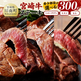 【ふるさと納税】※希少な部位が選べる※宮崎牛ステーキ300g - 肉 牛肉 国産 黒毛和牛 宮崎牛 ステーキ シャトーブリアン 宮崎県 川南町 D11406 D11409 D11422