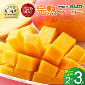 【ふるさと納税】＜先行受付＞※選べるご自宅用※【令和8年発送】【訳あり】宮崎県産完熟マンゴー2玉～3玉 - 果物 フルーツ マンゴー 宮崎県産 みやざきマンゴー 訳あり 先行予約 数量限定 期間限定 送料無料 宮崎県川南町 C03216 C03708 C03709