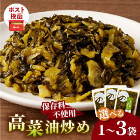 【ふるさと納税】【選べる内容量】＼ポスト投函／高菜油炒め 100g 1袋 3袋 無添加 つけもの 漬物 おかず 惣菜 野菜 加工品 国産 食品 ご飯のお供 食卓 お試しサイズ お土産 お弁当 高菜 チャーハン ラーメン おつまみ ヘルシー おすすめ 宮崎県 都農町 送料無料