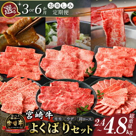 【ふるさと納税】≪選べる発送回数≫お楽しみ定期便『宮崎牛よくばりセット』 肉 牛肉 国産 ブランド牛 4等級 焼肉 スライス すき焼き しゃぶしゃぶ おかず 晩ご飯 ディナー パーティー バーベキュー アウトドア ご褒美 記念日 お祝 グルメ ミヤチク 宮崎県 都農町 送料無料