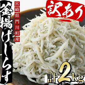 【ふるさと納税】＜訳あり・業務用＞数量限定！宮崎県産の釜揚げしらす(計2kg)小魚 魚介 海鮮 国産 冷凍【AS-4】【岩田水産】