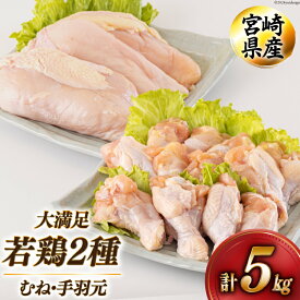 【ふるさと納税】 若鶏 むね 手羽元 合計5kg 1kg包装 [アグリ産業匠泰 宮崎県 美郷町 31be0044] 小分け 鶏肉 冷凍 送料無料 炒め物 煮込み 調理 料理 大容量 真空 胸 あっさり ヘルシー 唐揚げ からあげ チキン南蛮 照り焼き 甘辛煮 とり天 ヤンニョム チキン 普段使い