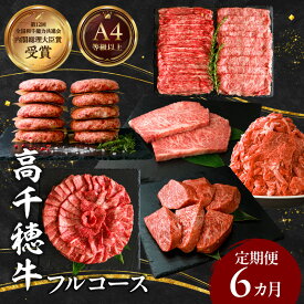 【ふるさと納税】宮崎県産黒毛和牛A4等級以上 高千穂牛フルコース（6ヶ月定期便）牛肉 肉 お肉 精肉 定期便 サーロイン 焼肉 ロース カルビ こま肉 モモ ハンバーグ しゃぶしゃぶ すき焼き すきしゃぶ 薄切り スライス 国産 セット 詰め合わせ 宮崎県 高千穂町 送料無料