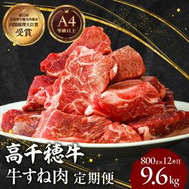 【ふるさと納税】《レビューキャンペーン》【12ヶ月定期便】 高千穂牛すね肉 400g×2パック×12回 合計約9.6kg 12回 牛肉 肉 お肉 精肉 定期便 国産牛 ブランド牛 黒毛和牛 和牛 すね 牛すね肉 A4等級以上 贈答 贈り物 煮込み料理 シチュー カレー 宮崎県 高千穂町 送料無料