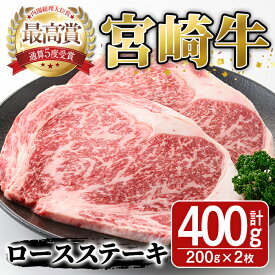【ふるさと納税】宮崎牛ロースステーキ(400g・200g×2枚)A4 A5 牛肉 精肉 肉 ブランド和牛 焼肉 お取り寄せ 国産 宮崎県【SJ002】【日本ハムマーケティング株式会社】