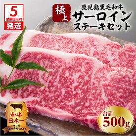 【ふるさと納税】【5営業日以内に発送】 鹿児島黒毛和牛の極上サーロインステーキセット 500g ふるさと納税 鹿児島市 鹿児島県産 国産 国内産 肉 お肉 牛肉 ビーフ 和牛 国産牛 黒毛和牛 高級品 贅沢 ステーキ サーロイン