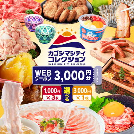 【ふるさと納税】＜鹿児島市 公式 アンテナショップ カゴシマシティコレクション＞WEBクーポン 3000円分 特産品 選べる 豚肉 牛肉 魚 惣菜 総菜 菓子 スイーツ アイス 野菜 麺 調味料 さつま揚げ チケット 券 EC 鹿児島 おすすめ ランキング プレゼント ギフト