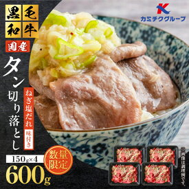 【ふるさと納税】【数量限定】国産 黒毛和牛 タン 切り落とし ねぎ塩 600g 肉 牛 牛肉 和牛 牛タン タン塩 ネギ塩 切落し スライス 味付き おつまみ おかず ご飯のお供 焼肉 冷凍 数量限定 限定 カミチクグループ LRプラスK 鹿児島 おすすめ ランキング プレゼント ギフト