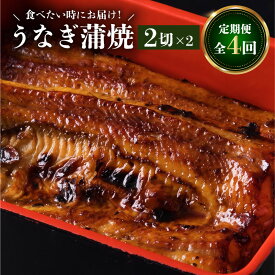 【ふるさと納税】【全4回食べたい時にお届け定期便】うなぎ蒲焼2切（1尾）×2パック うなぎ料理専門店 秘伝のたれ うなぎの蒲焼 セット 山椒 鰻 丑の日 スタミナ 大隅 ひつまぶし 炭火焼 職人 手焼き 国産 鹿児島県産 蒲焼 お取り寄せ グルメ 鹿児島市 送料無料