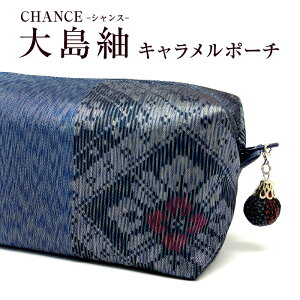 【ふるさと納税】<選べる> CHANCE シャンス 大島紬 キャラメルポーチ 全6色 ポーチ 小物 絹 シルク 100% タッセル カラフル 伝統柄 龍郷柄 可愛い 服飾小物 おしゃれ キャラメル包み 和 藤絹織