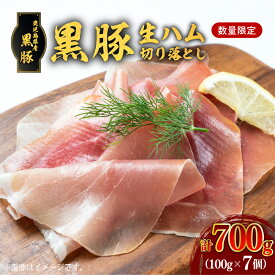 【ふるさと納税】【毎月 数量限定】黒豚生ハム 切落し 100g x 7P 送料無料 鹿児島市 鹿児島県産 特産品 地域の品 お礼の品 お土産 ギフト 贈り物 プレゼント 黒豚 生ハム ハム 肉 お肉 加工品 加工肉 塩漬け 燻製 前菜 おつまみ カナッペ 小分け 簡単 手軽 真空パック 冷凍